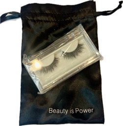 New! Never Used! False Eyelashes With Satin Cinched Gift Bag