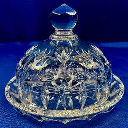 Vintage Cut Crystal Domed Top Butter Dish