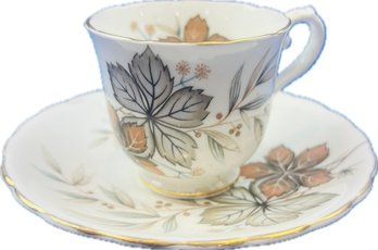 English Porcelain Demitasse Cup & Saucer - Signed 'Stanley Made In England'