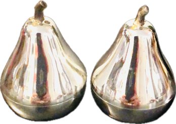 Silverplate Pear Shaped Salt & Pepper Shakers - Lovely Small Size