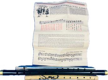 Vintage Toy Fife's With - One From Colonial Williamsburg With Paperwork & Music Sheet - In Original Sleeve