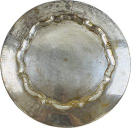 Large Silver Plate On Brass Decorative Charger Plate