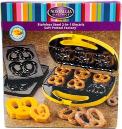 New! Nostalgia Stainless Steel 2-in-1  Electric Soft Pretzel Factory