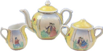 Child Size Porcelain Tea Set - Teapot, Sugar & Creamer