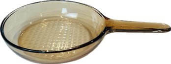 Vision Corning France Amber Glass Skillet With Waffle Design Interior Base