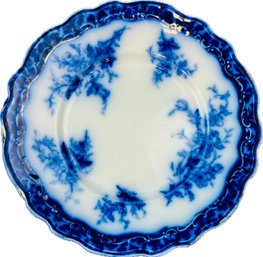 English Flow Blue Plate - Signed 'Touraine Henry Alcock'