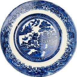 English Willow Ware Plate - Signed Barker Bros Longton - Made In England