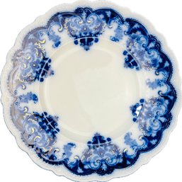 English Flow Blue Plate - Johnson Brothers - Georgia Pattern