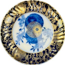 Antique English Flow Blue Plate - Doulton Burslem - Persian Spray Flow Blue