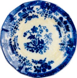 Antique Flow Blue Dinner Plate - Shell Pattern