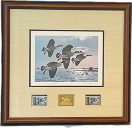 1985 Larry Barton New York Medallion Edition  Duck Stamp Print - Canada Geese