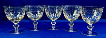 Vintage Cut Crystal Champagne Coupes, Sherbert, Or Red Wine Glasses