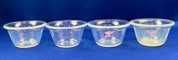 Vintage Glass Custard Cups - Signed 'Fry Oven Glass 1936 - 6oz.' With Patent Info.