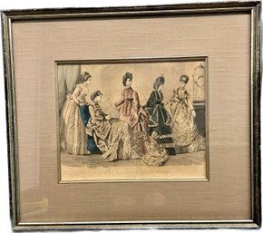 Vintage Fashion Print - 'Les Modes Parisienne Petersons Magazine- February 1870' - Beautifully Framed & Matted