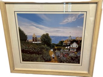 Coastline Scene Framed Print - 'Island Weekend' Framed Print By Sally Caldwell Fisher