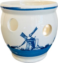 Vintage Dutch Crocus Pot - Signed 'Hand Painted - Delft - Made In Holland'