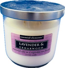 Never Used! Lavender & Cedarwood Scented Three Wick Candle In Glass Jar