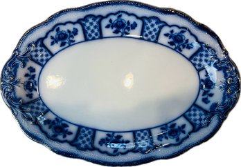 Wm Grindly Flow Blue Porcelain Melbourne Made In England Platter