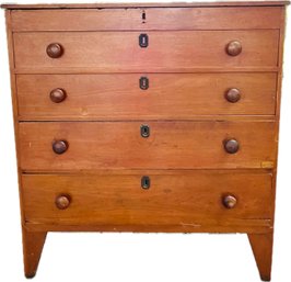 Antique American Blanket Chest With Lift Top Bureau & Two Lower Drawers