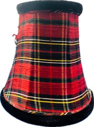 Silk Tartan Candelabra Shade With Velvet Trim