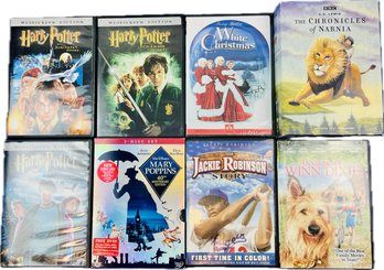 Harry Potter, Narnia Series, Mary Poppins, Jackie Robinson Story, Winn Dixie, & White Christmas Classic DVDs