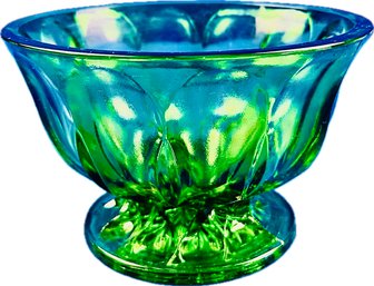 Green Cut Glass Bowl