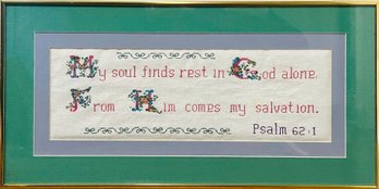 Psalm 62:1 - Cross Stitched