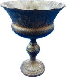 Vintage Metal Pedestal Flower Urn