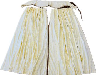 Yellow Sateen Pair Of Curtains With Matching Valance (1 Of:       )