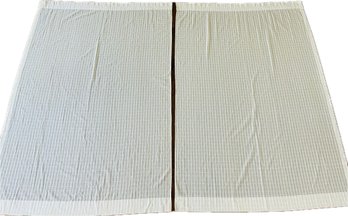 Two Off-white Curtain Panels- Semi Sheer - Unlined