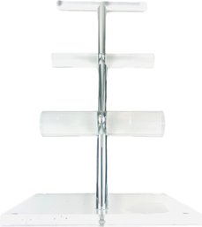 Contemporary Three Tiered Lucite & Chrome Jewelry Display