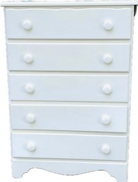 White Wooden Five Drawer Dresser