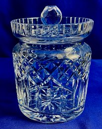 Waterford Cut Crystal Lidded Biscuit Jar -signed 'Waterford' Lismore Pattern