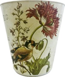 October Hill Wastebasket - Yellow Bird & Flower Design