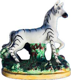 Vintage Staffordshire Zebra - Signed 'Made In England'