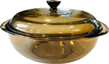 Pyrex Amber Glass Lidded Casserole