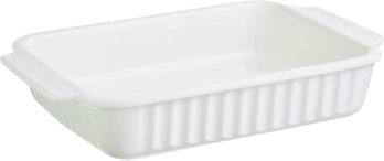 White Ceramic Fluted Baking Dish