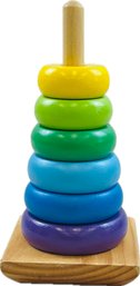 Melissa & Doug Rainbow Stacker Wooden Ring Educational Toy -