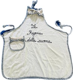 Kitchen Apron - Embroidered 'La Regina Della Cucina'