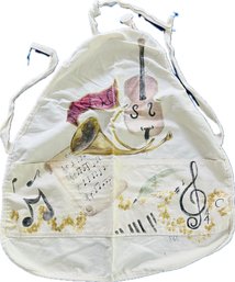 Hand Painted Kitchen Apron With Musical Theme