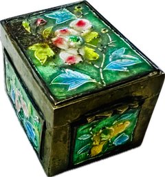 Vintage Chinese Cloisonne Trinket Box - Signed China