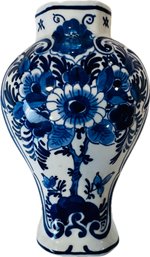 Delft Porcelain Garniture Vase - Signed On Base