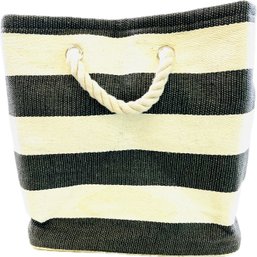 Black & White Striped Beach Bag