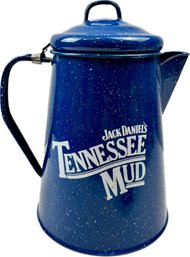 Vintage Jack Daniels Tennessee Mud Speckled Enamel Ware Coffee Pot Pitcher