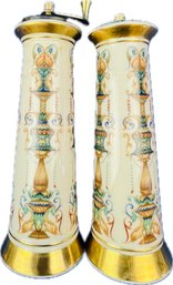 Vintage Lenox Salt Shaker & Pepper Mill - Signed 'lenox Made In The USA - Hand Decorated With 24 K Gold'