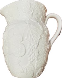 Italian White Pottery Water Pitcher