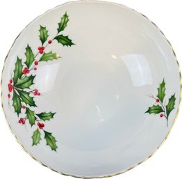 Lenox Hollyberry Porcelain Serving Bowl - Signed 'Lenox'