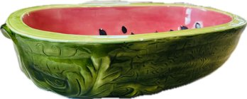 Vintage Ceramic Bowl In The Shape Of A Half Sliced Watermelon