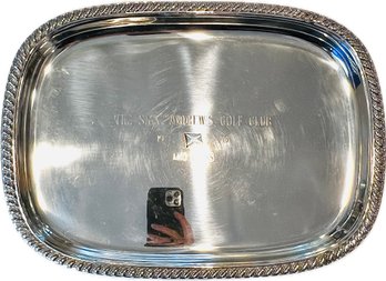 Silver Plate Tray Trophy Piece - Signed On Base