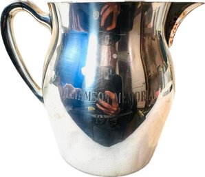 Silver Plate Paul Revere Bar Pitcher Trophy Piece - Signed 'Authentic Reproduction Silverplate By Poole'